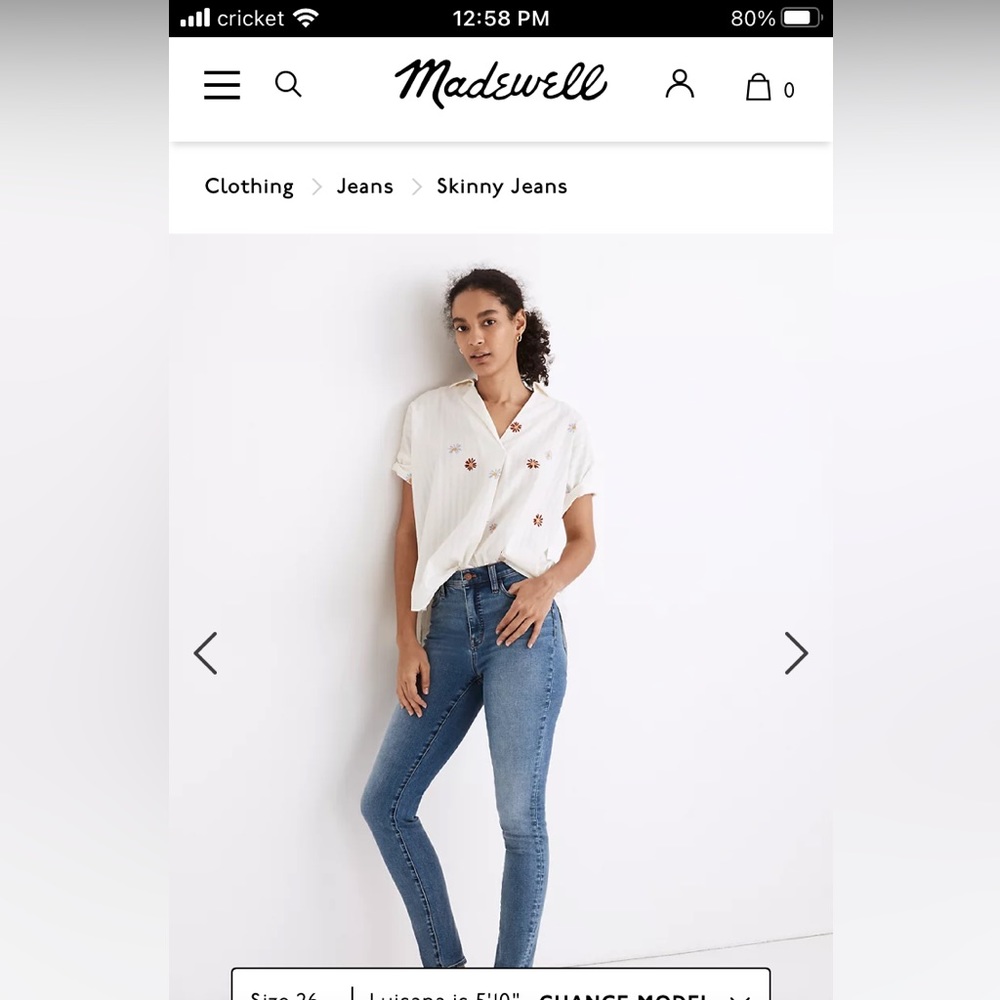Madewell 10” Roadtripper Highrise Skinny Jean - sold out online!